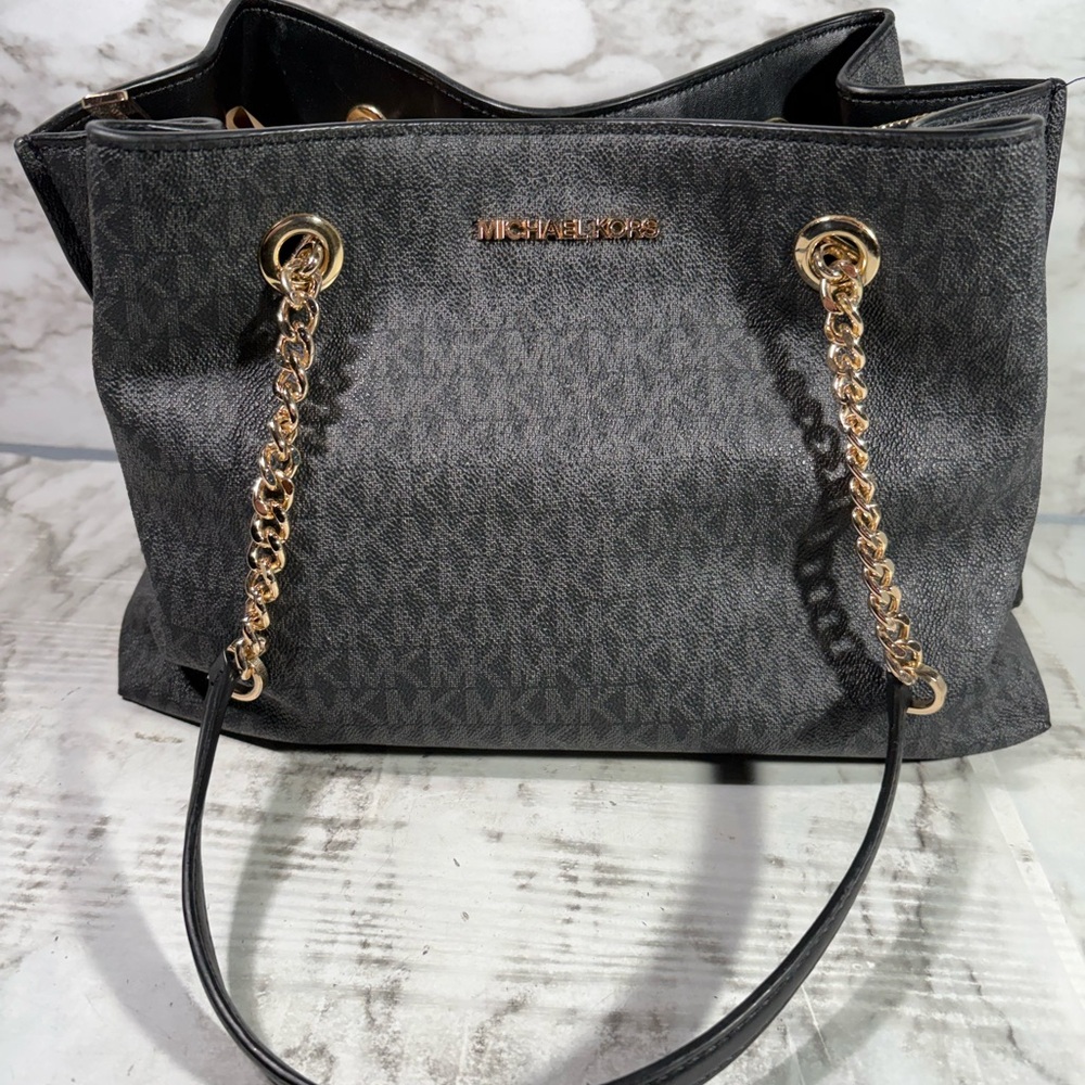 Michael Kors Black Large Logo Shoulder Bag